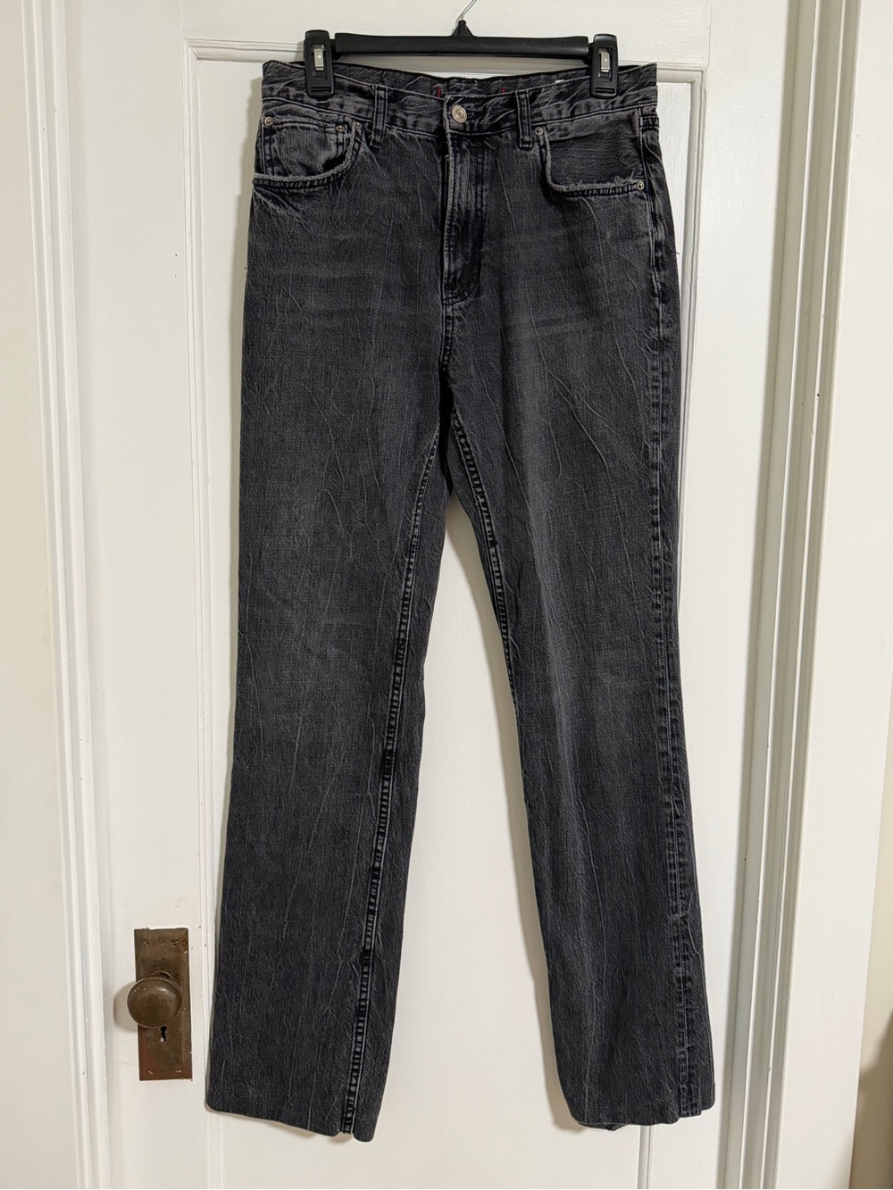Zara Straight-Leg Jeans in Washed Black